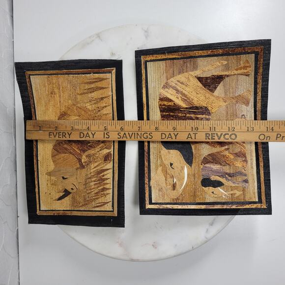 Vintage Banana Leaf Elephant and Rhino Painting Unframed Safari Wall Art - Picture 7 of 11